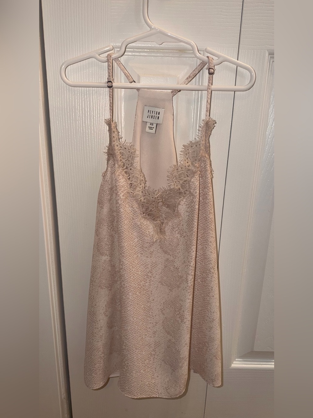 Petite Neutral Lace-Trim Satin Tank Top